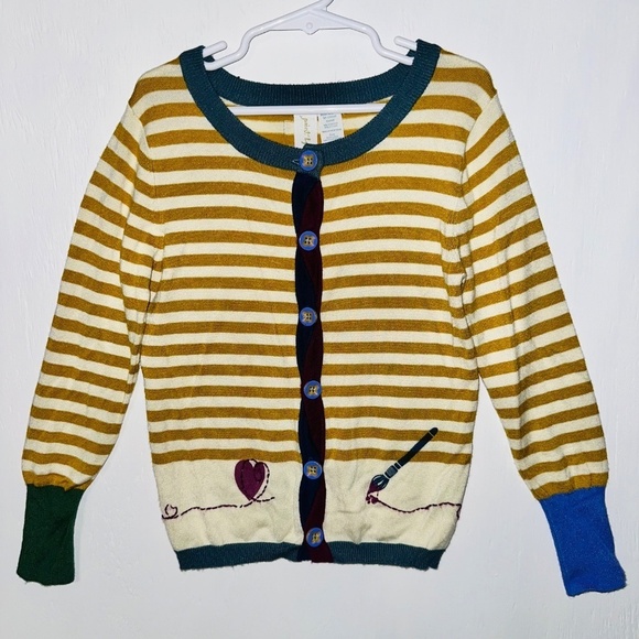 MATILDA JANE Cardigan Sweater GIRLS 4 Preppy Striped PAINT BY NUMBERS Boho MJC - Picture 2 of 10